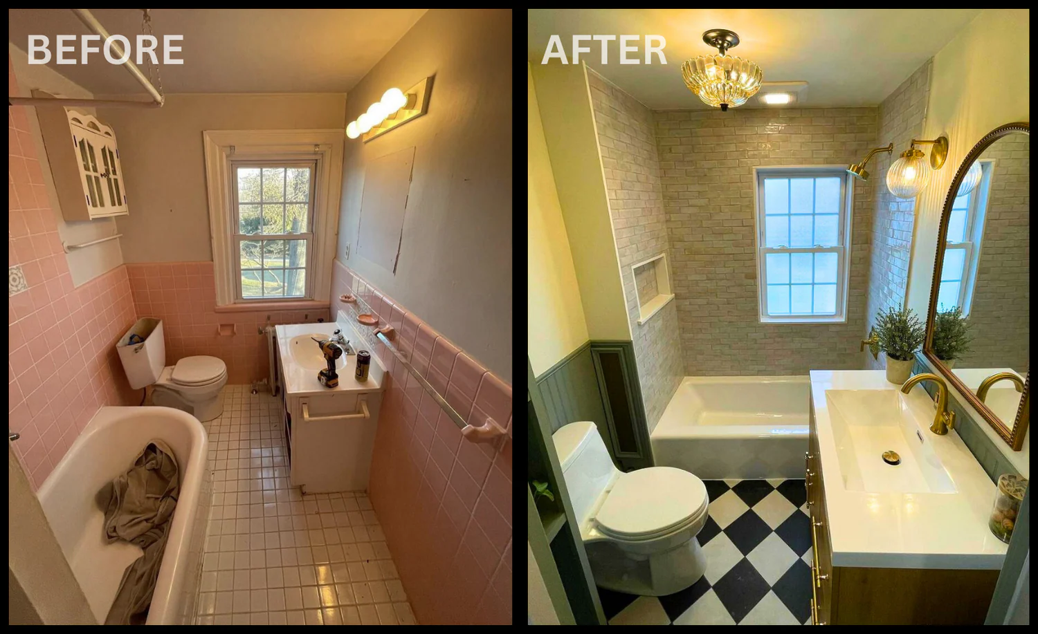 Bathroom renovation classic — before and after